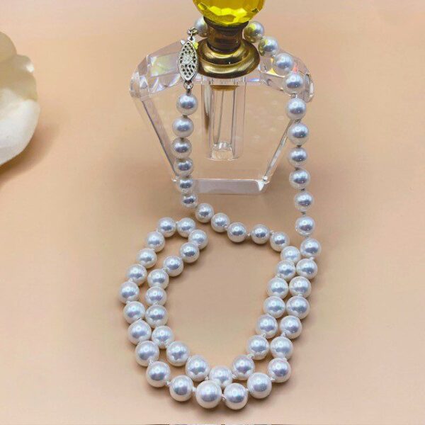 White Shell Pearl Silver Necklace