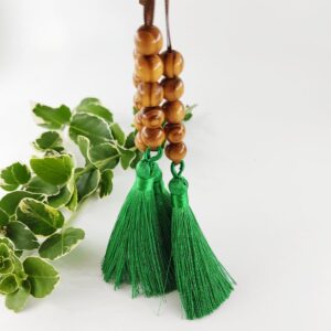 Blue Flame Silver BFS1136 wooden Christmas green tassel decorations
