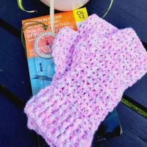 Pink Print Fingerless Gloves