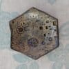 Blue Steampunk ring dish - Hexagonal ceramic tray with MacBook circuit board pattern - small stoneware tray - Image 4