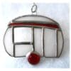 Caravan Suncatcher Stained Glass Camping Red or Blue - Image 3