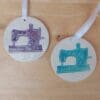 Sewing machine hanging ornament, ceramic wall hanger, home decor, antique sewing machine decor, Wall hanging