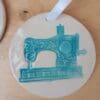 Sewing machine hanging ornament, ceramic wall hanger, home decor, antique sewing machine decor, Wall hanging - Image 6