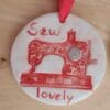 Sewing machine hanging ornament, ceramic wall hanger, home decor, antique sewing machine decor, Wall hanging - Image 4