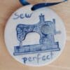Sewing machine hanging ornament, ceramic wall hanger, home decor, antique sewing machine decor, Wall hanging - Image 3