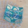 Trinket dish with geometric patterns - Handmade square decorative plate - Ceramic ring dish - Stoneware tealight holder - Jewellery catcher