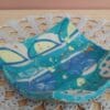 Trinket dish with geometric patterns - Handmade square decorative plate - Ceramic ring dish - Stoneware tealight holder - Jewellery catcher - Image 2