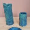Blue green ceramic vase, Deep lagoon pen pot, Hand built stoneware vessel - Image 4