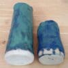 Blue green ceramic vase, Deep lagoon pen pot, Hand built stoneware vessel - Image 8