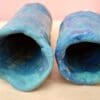 Blue green ceramic vase, Deep lagoon pen pot, Hand built stoneware vessel - Image 7