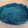 Blue green ceramic dish, Deep lagoon bowl, Hand built stoneware vessel for tapas - Image 5