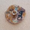 Brown ring dish with gecko, Pottery jewellery catcher, Ceramic ring holder, Primitive art dish