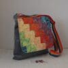Rainbow patchwork messenger bag - Image 2