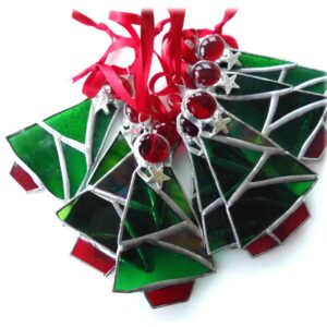 Chirstmas tree decoration stained glass suncatcher