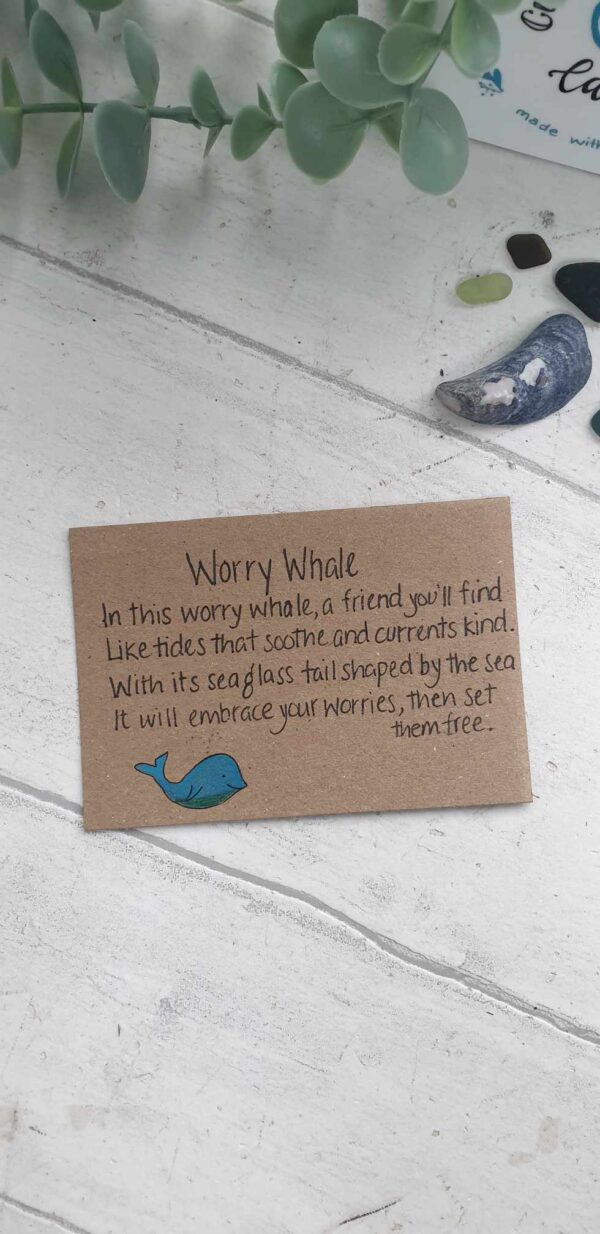 Poem card accompanying Coastal Calm Charm - Worry Whale
