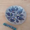 Blue and white paisley ceramic dish - Ring dish with Indian patterns - Trinket bowl - Handbuilt stoneware dessert bowl