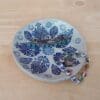 Blue and white paisley ceramic dish - Ring dish with Indian patterns - Trinket bowl - Handbuilt stoneware dessert bowl - Image 3