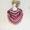 Crochet Shawl - Pink & Grey - Image 4