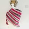 Crochet Shawl - Pink & Grey - Image 3