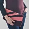 Peach and plum clutch bag - Image 7