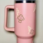 Pink cup with toadstools and fairies +£18.95