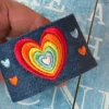 Pride Rainbow heart cuff bracelet festival jewellery - Image 2