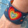 Pride Rainbow heart cuff bracelet festival jewellery - Image 5