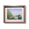 Original Hand Painted Watercolour illustration fine art print painting of a greedy Rabbit on the Sussex South Downs for charity