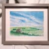 Original Hand Painted Watercolour illustration fine art print painting of an old Hedgehog on the Sussex South Downs - Image 2