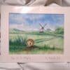 Original Hand Painted Watercolour illustration fine art print painting of an old Hedgehog on the Sussex South Downs - Image 7