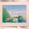 Original Hand Painted Watercolour illustration fine art print painting of a greedy Rabbit on the Sussex South Downs for charity - Image 2