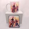A Punch and Judy show on Weymouth Beach, Mug and Rock Slate Coaster with Gift Box set from my original watercolour painting. - Image 2