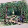 Original Hand Painted Watercolour illustration fine art print painting of Clapham Woods the Sussex South Downs for charity - Image 2