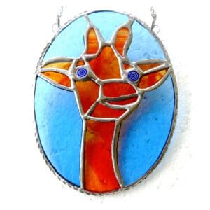 giraffe stained glass suncatcher animal handmade