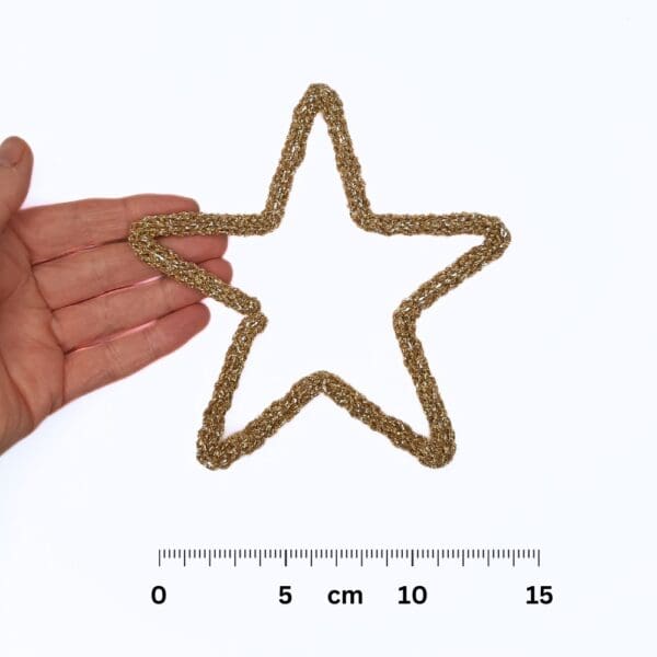 Knitted wire Christmas decoration featuring a gold star