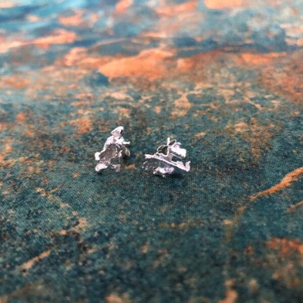 Recycled-Silver-water-cast-stud-earrings