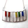 Piano Keyboard Stained Glass Suncatcher Handmade Rainbow - Image 4