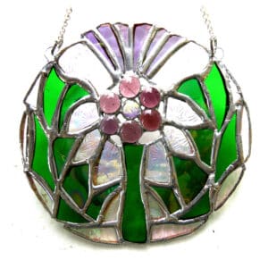 Thistle Stained Glass Suncatcher Flower of Scotland handmade Joysofglass