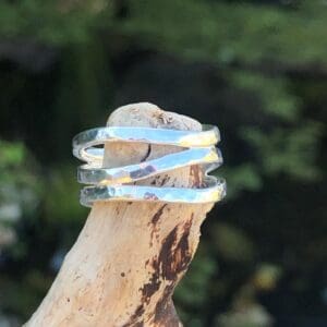 Hammered-Recycled-Silver-Surf-Wave-Ring