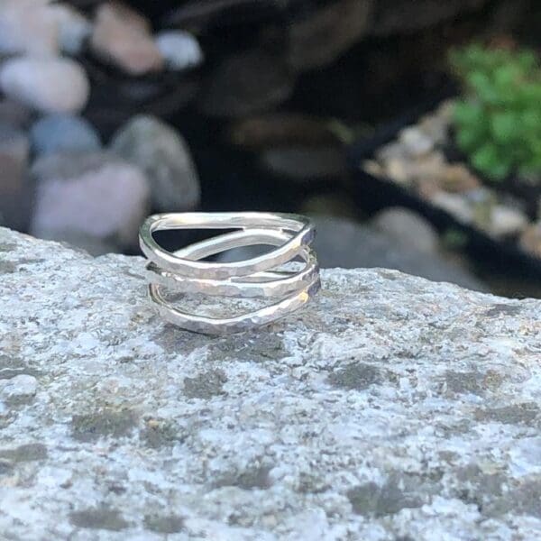 Hammered-Recycled-Silver-Surf-Wave-Ring