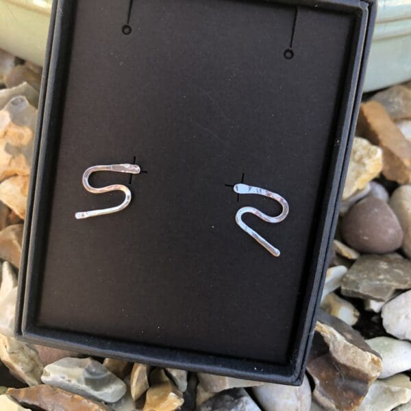 Hammered-Recycled-Silver-Rip -Tide-Stud-Earrings