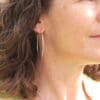 Recycled Silver Hammered Hoop Earrings - Image 4