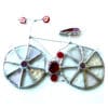 Bicycle suncatcher stained glass wire british handmade red
