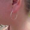 Recycled silver hammered hoop earrings made from recycled silver in 3cm, 4cm and 5cm diameter. Complete round hoops.