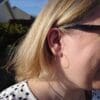 Recycled Silver Hammered Hoop Earrings - Image 5