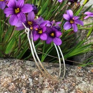 Recycled silver hammered hoop earrings made from recycled silver in 3cm, 4cm and 5cm diameter. Complete round hoops.