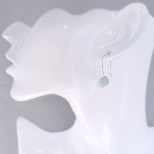 Sterling silver drop earrings with green aventurine