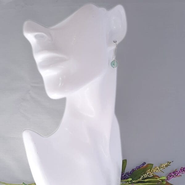 Sterling silver drop earrings with green aventurine