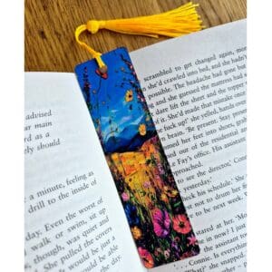 Aluminium bookmark - floral meadow hills bright.