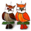 owl bird stained glass suncatcher handmade